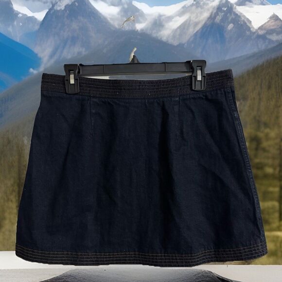 Chic NWOT Y2K Abercrombie&Fitch Sz10 Denim Mini Zip Through Front Skirt Pocket - Picture 2 of 5